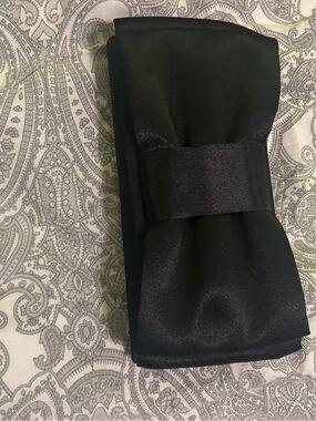 Black Satin Bow Clutch Bag